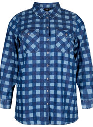 Bomulds skjorte i paisley mønster, Blue Check