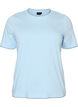 T-shirt i bomuld med b&oslash;lgede kontrastkanter, Bl&aring;, Packshot image number 0