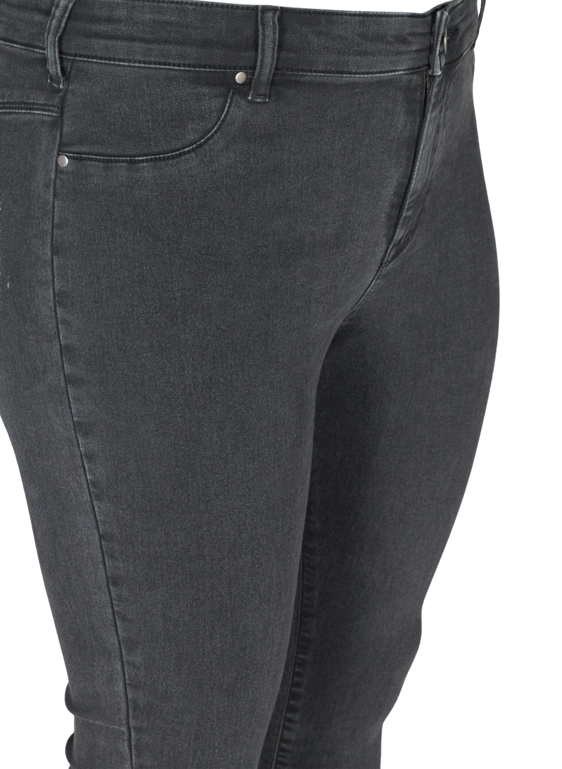 Zizzi Jeggings i bomuldsblanding, Grey Denim, Packshot image number 3
