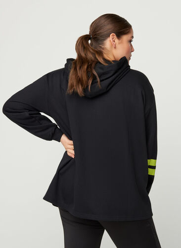 Sweatshirt med hætte, Black, Model image number 1