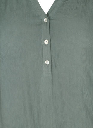 Viskose tunika med v-hals og knapper, Balsam Green, Packshot image number 2