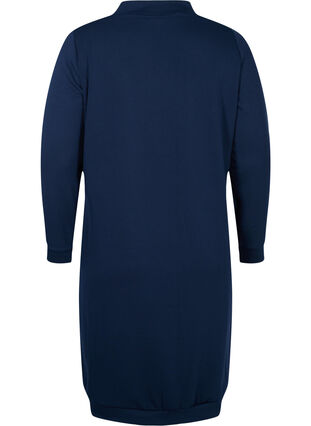 Ensfarvet kjole i sweatkvalitet, Navy Blazer, Packshot image number 1
