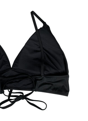 Bikinitop med udtagelige puder og bindebånd bagpå, Black, Packshot image number 3
