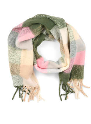 Ternet halstørklæde med lange frynser, Multi Mix, Packshot image number 0