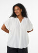 Viskosebluse med knapper og struktur, Vanilla, Model image number 0