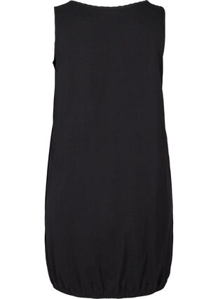 Ærmeløs kjole i bomuld, Black, Packshot image number 1