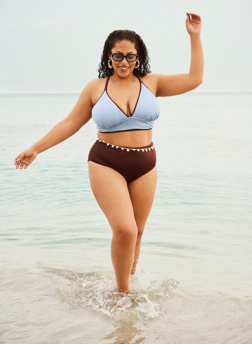 Vendbare bikinitrusser med regul&aelig;r talje, Brun, Image image number 0