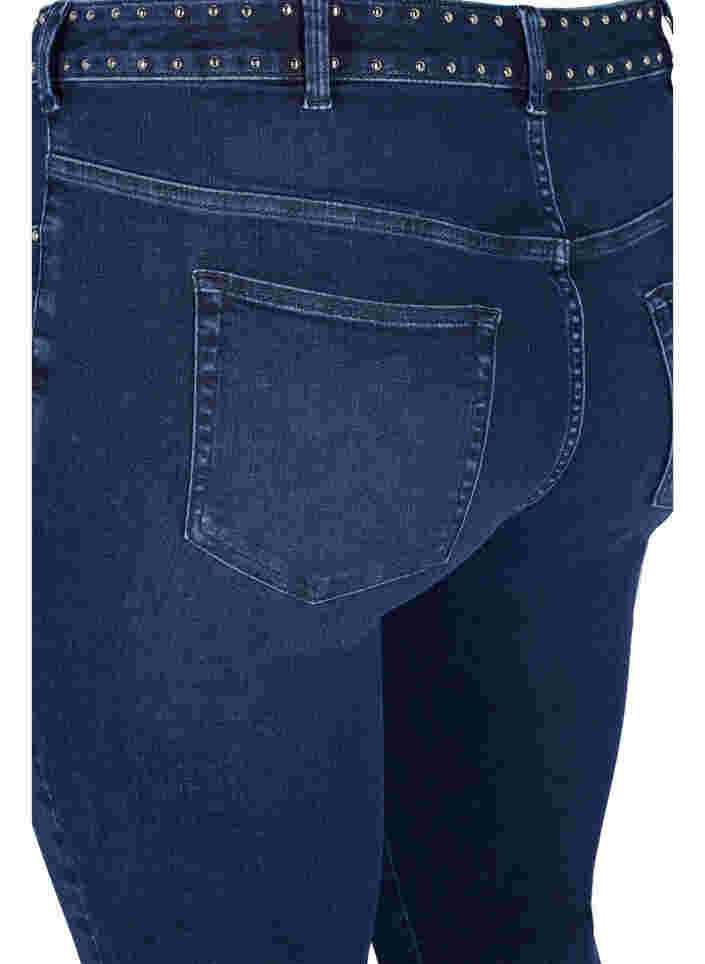 Super slim Amy jeans med nitter, Dark blue, Packshot image number 2