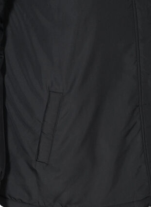 Jakke med imiteret pelskrave og justerbar talje, Black, Packshot image number 3
