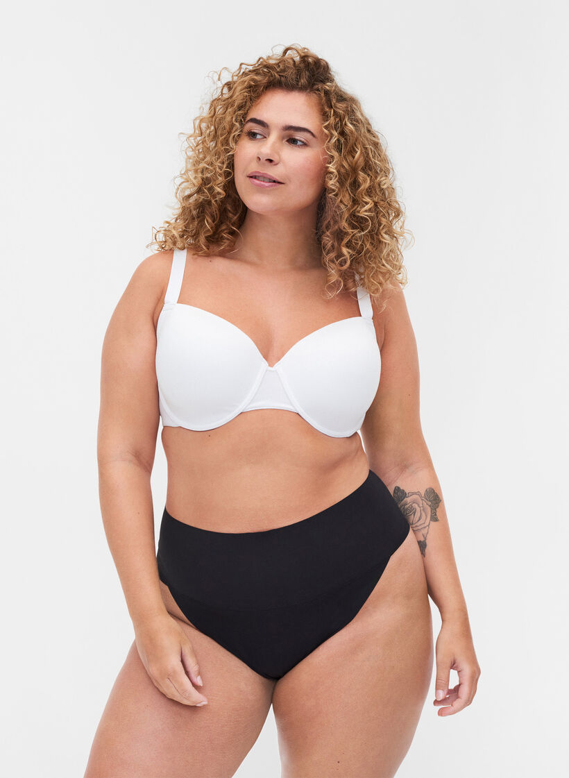 2-pak g-streng med høj talje, Sort, Model image number 0