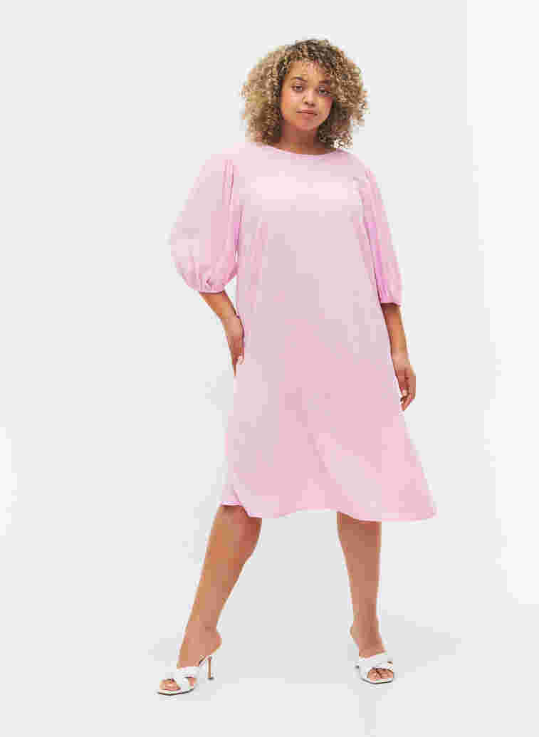 Viskose kjole med rygdetalje, Mauve Mist, Model image number 3