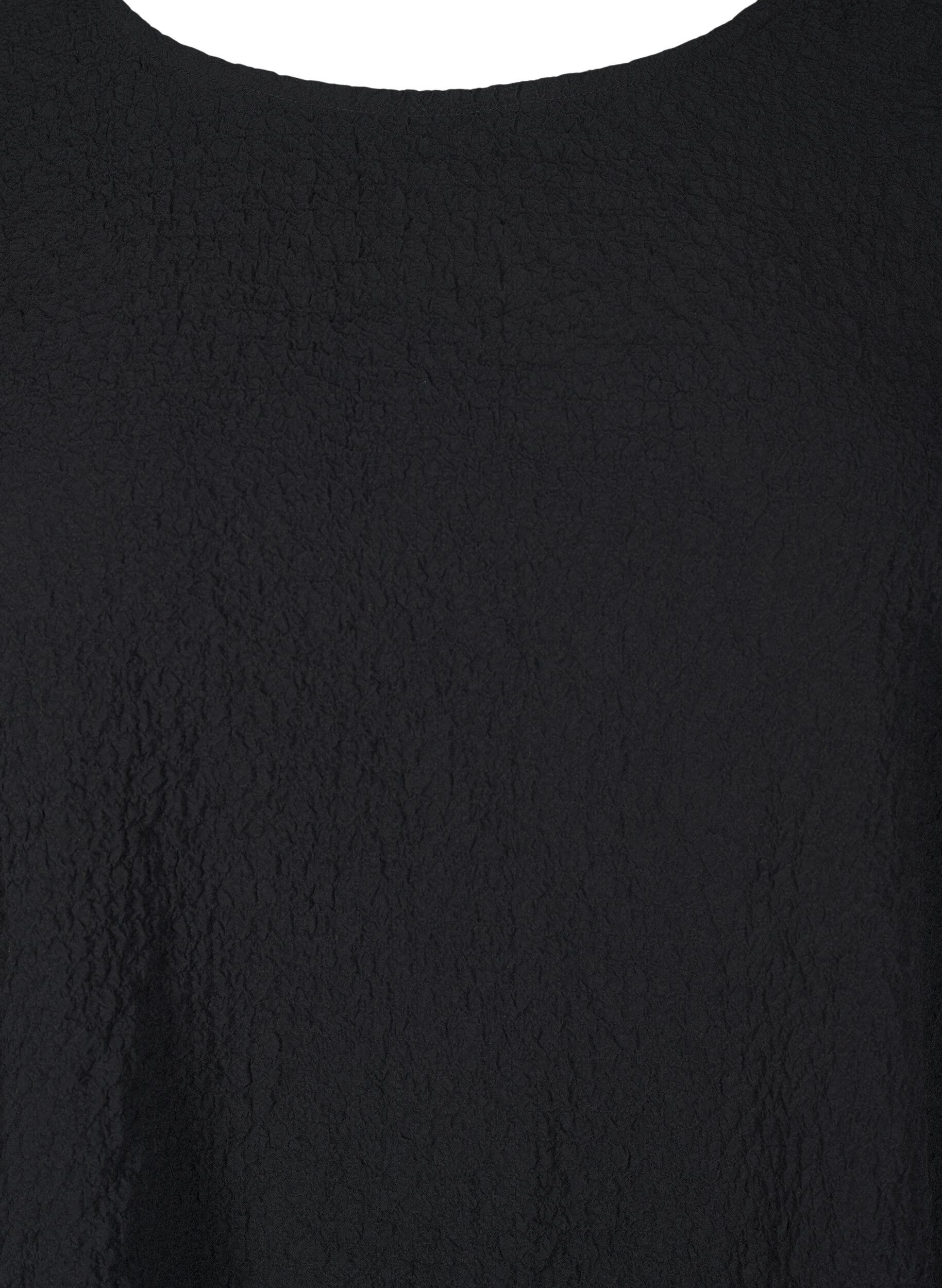 Zizzi FLASH - Lang&aelig;rmet tunika med rund hals, Sort, Packshot image number 2