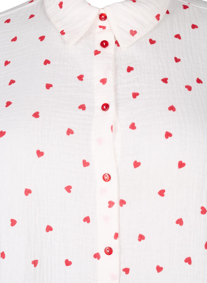 Skjortebluse med 3/4 ærmer, Hvid, Packshot image number 2