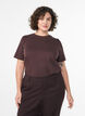 Basis t-shirt i bomuld med rund hals, Brun, Model image number 0