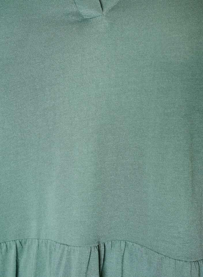 Jerseykjole med blondedetaljer og lagdelt sk&oslash;rt, Gr&oslash;n, Packshot image number 2