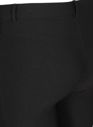 Tætsiddende 3/4 bukser med lynlåse, Black, Packshot image number 3