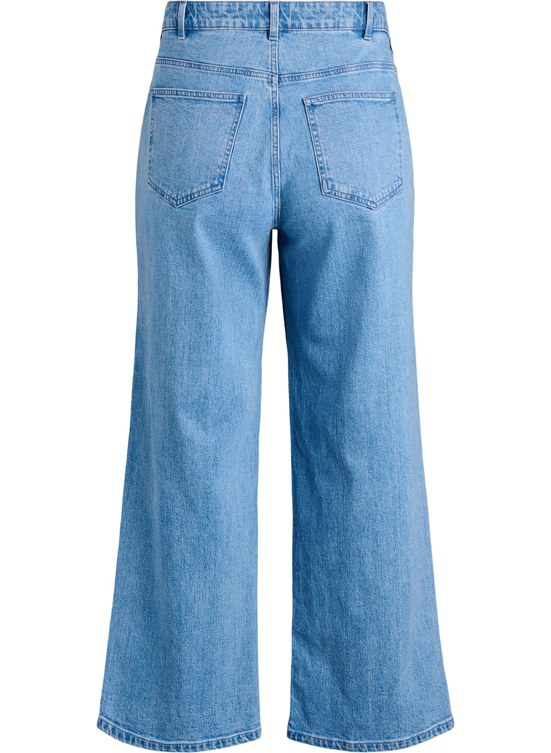 Zizzi Wide leg jeans med h&oslash;j talje, Bl&aring;, Packshot image number 1