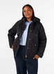 Vatteret parka med aftagelig h&aelig;tte, Sort, Model image number 0