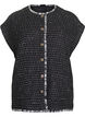 Ternet vest med dekorative knapper, Sort, Packshot image number 0