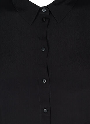 Kortærmet viskose tunika med knapper, Black, Packshot image number 2