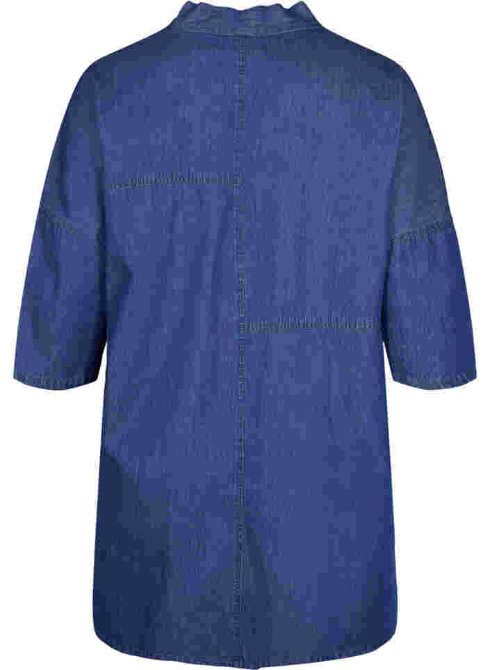 Denim kimono med 3/4 ærmer, Medium Blue Denim, Packshot image number 1