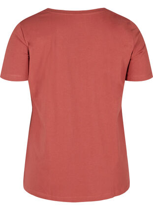 Basis t-shirt med v-hals, Marsala, Packshot image number 1