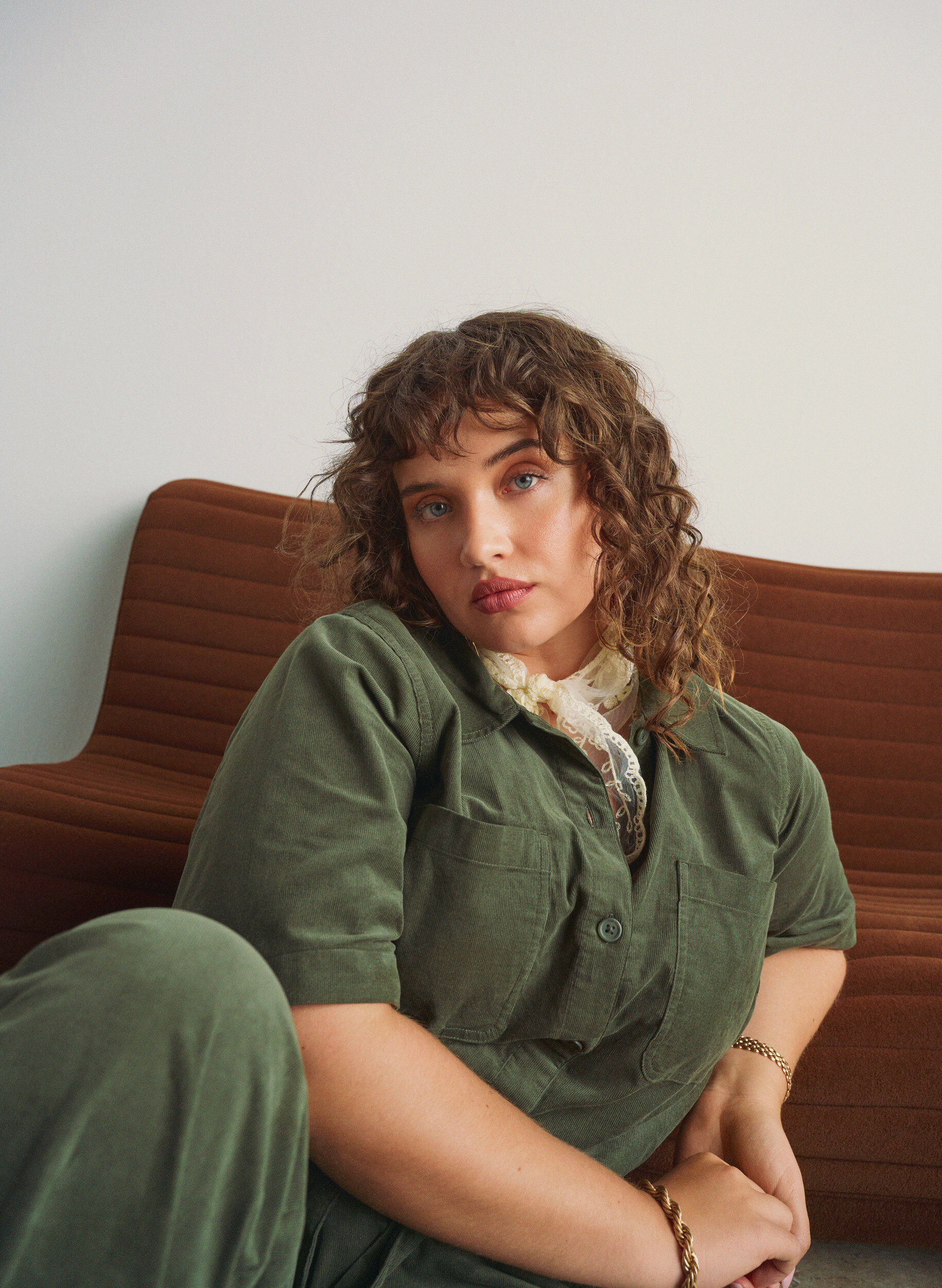 Zizzi Jumpsuit i bomuldsfl&oslash;jl med lige ben, Gr&oslash;n, Image image number 0