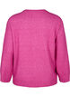 Strikbluse med rund hals og midtersøm, Fuchsia Red Mel., Packshot image number 1