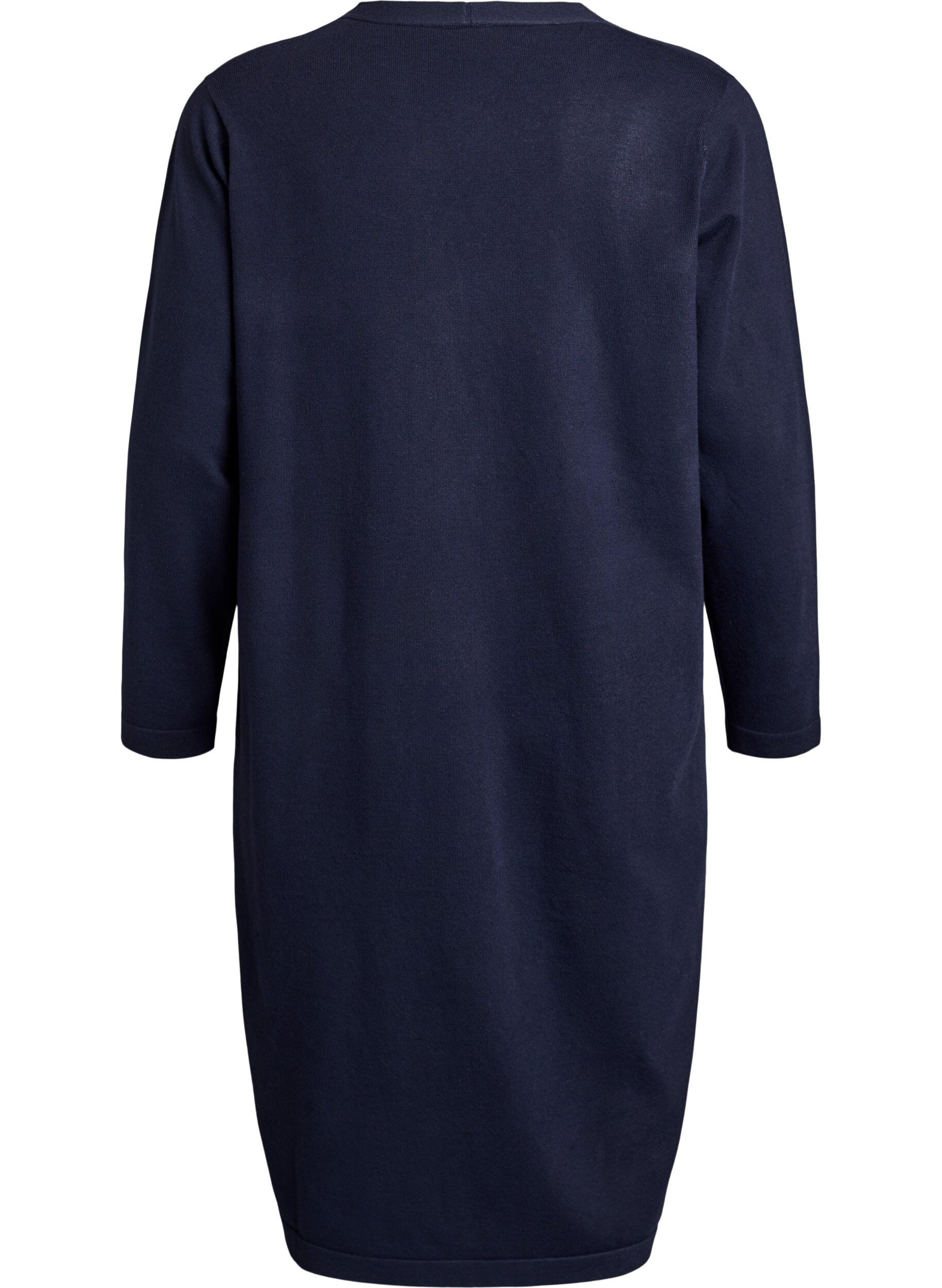 ZizziLang, &aring;ben cardigan med lommer, Bl&aring;, Packshot image number 1