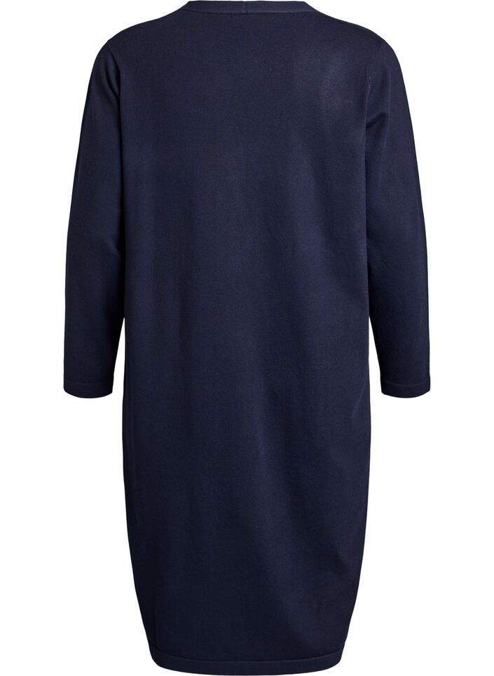 Lang, &aring;ben cardigan med lommer, Bl&aring;, Packshot image number 1