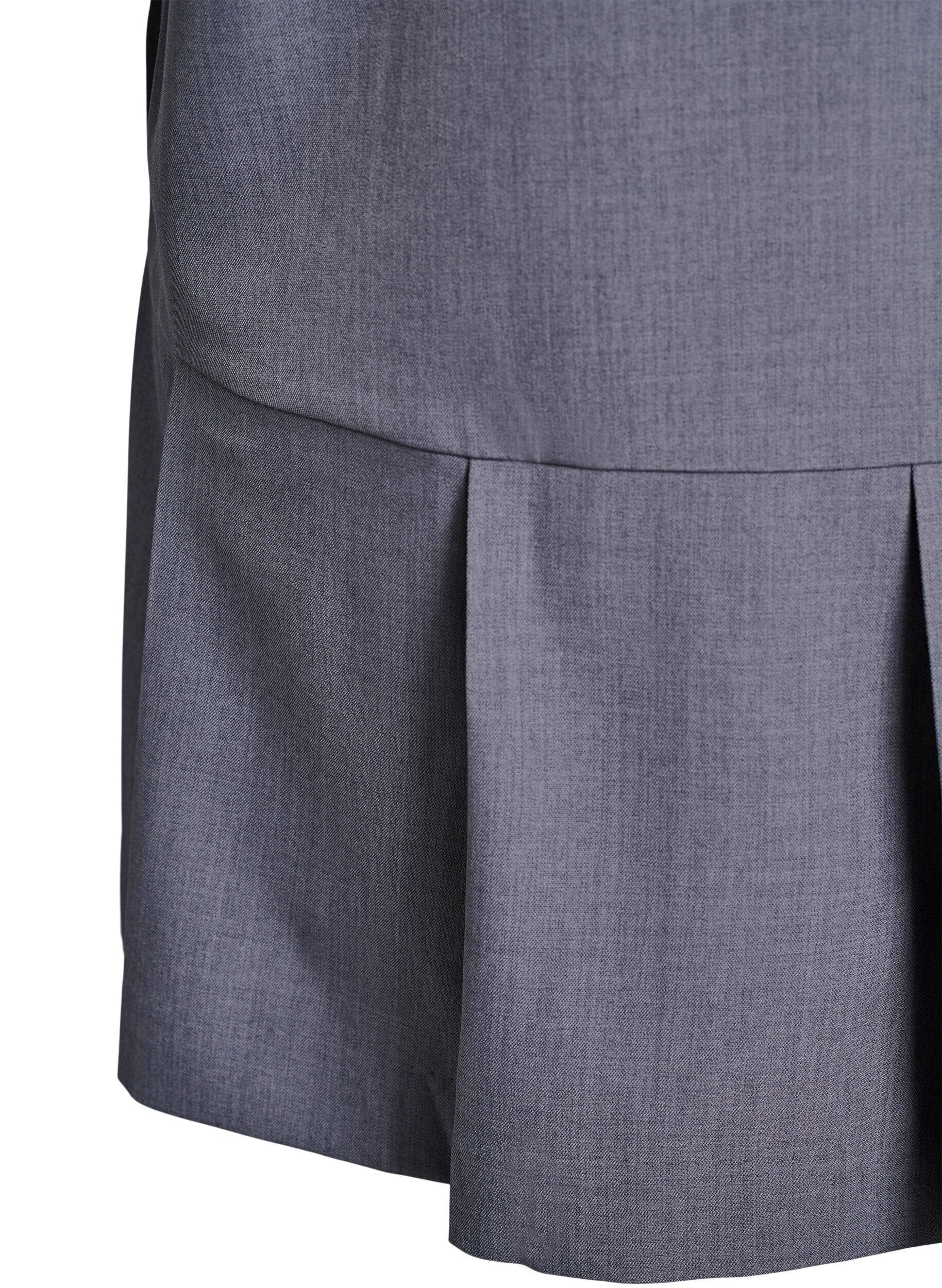 Zizzi Kort A-formet kjole med lynl&aring;s og 3/4-&aelig;rmer, Gr&aring;, Packshot image number 3