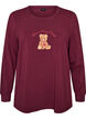 Natbluse med print, R&oslash;d, Packshot image number 0
