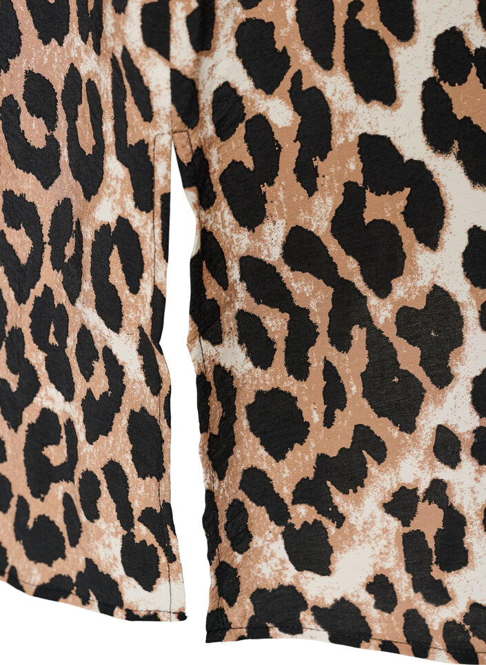 V-hals kjole i viskose, Brun, Packshot image number 3