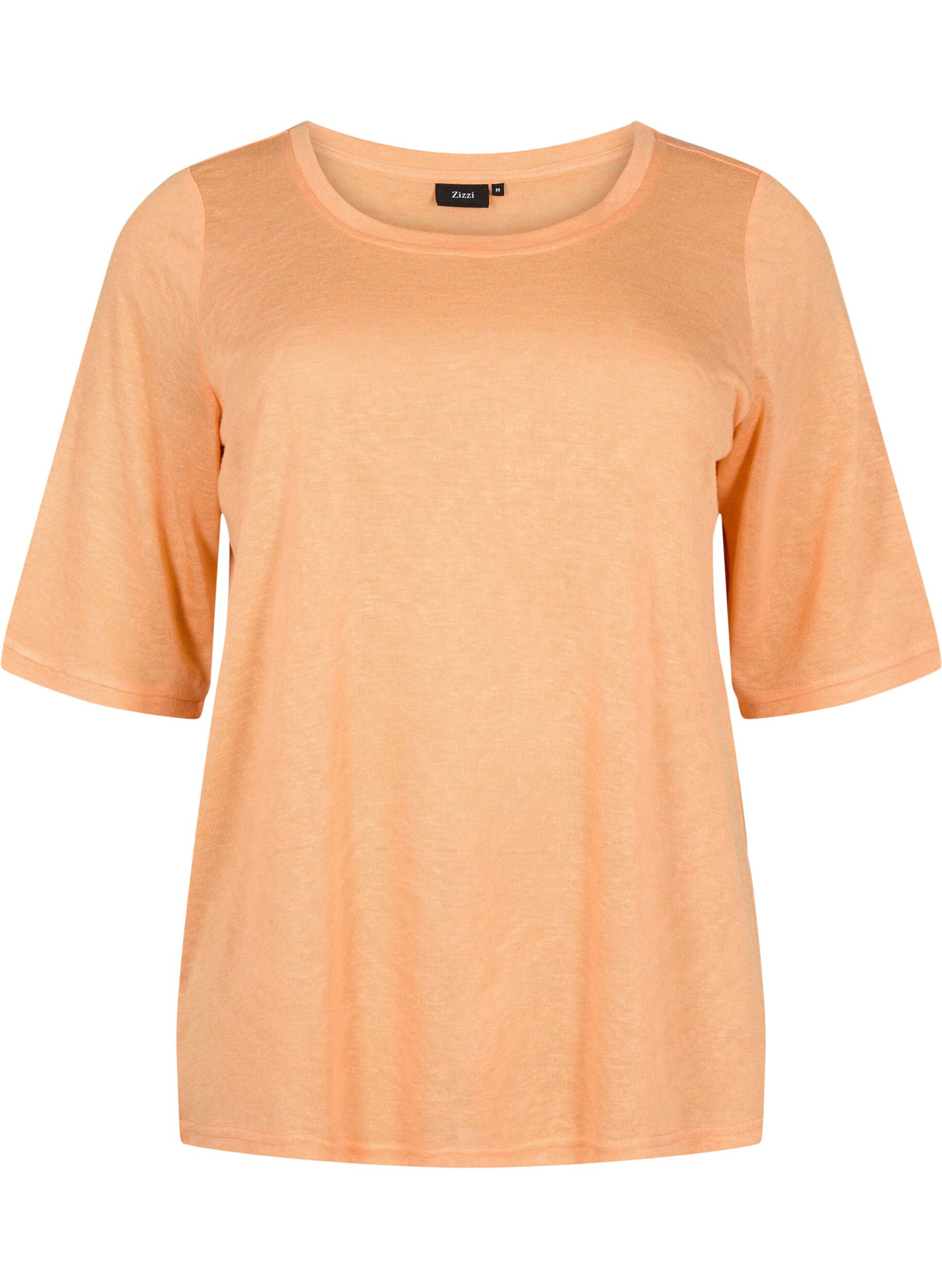 Zizzi Bluse med 3/4 &aelig;rmer, Mock Orange, Packshot image number 0