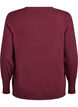 Strikbluse med rund hals, R&oslash;d, Packshot image number 1