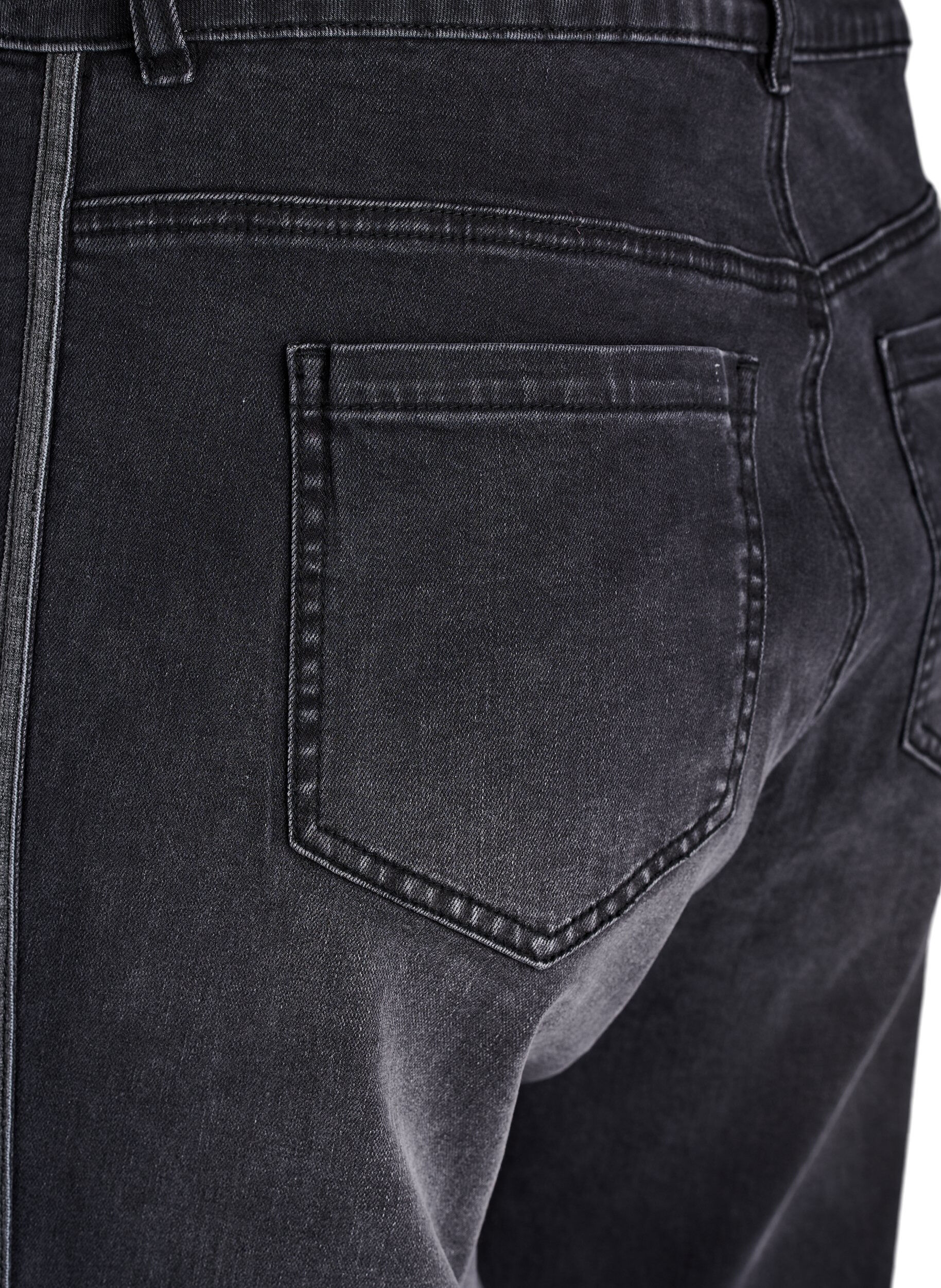 ZizziWide fit jeans med lodrette denimdetaljer, Gr&aring;, Packshot image number 3