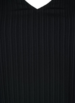 Stribet bluse med 1/2 ærmer, Black, Packshot image number 2