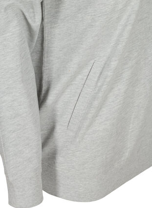 Meleret sweatshirt med lynlås, Light Grey Melange, Packshot image number 3