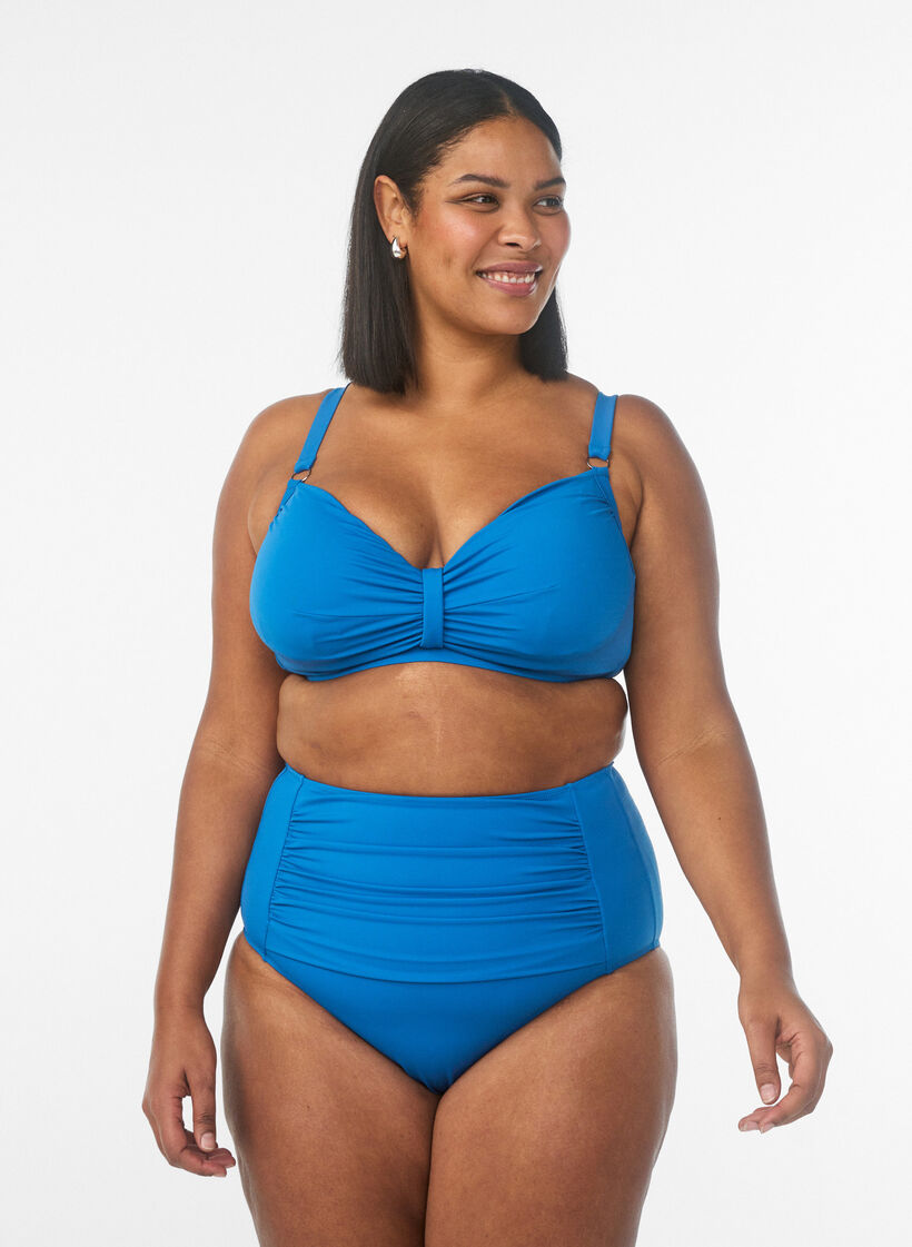 Bikini underdel med h&oslash;j talje, Bl&aring;, Model image number 0