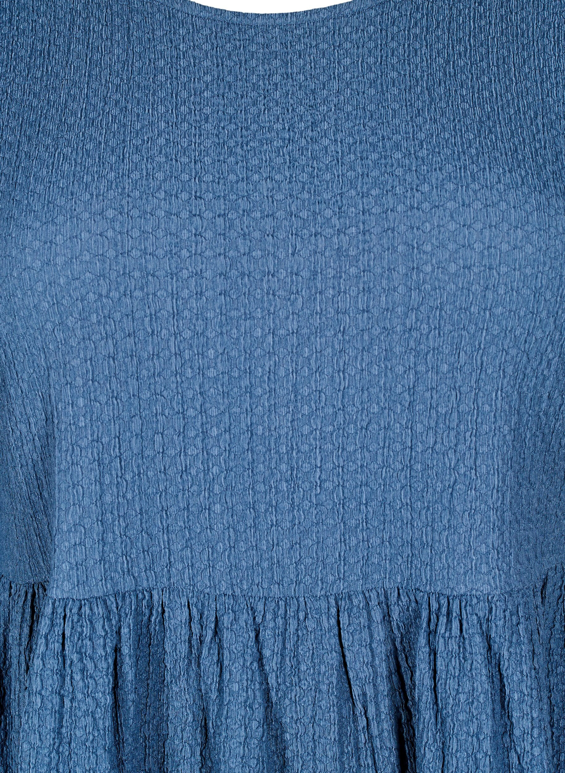 Zizzi FLASH - Kort kjole med struktur og 3/4 &aelig;rmer, Sargasso Sea, Packshot image number 2