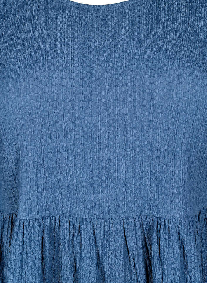 FLASH - Kort kjole med struktur og 3/4 ærmer, Sargasso Sea, Packshot image number 2