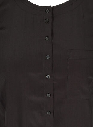 Kortærmet skjorte med rund halsudskæring, Black, Packshot image number 2