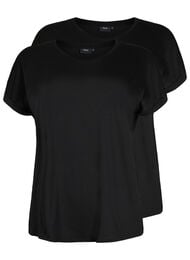 2-pak kort&aelig;rmet t-shirts, Sort