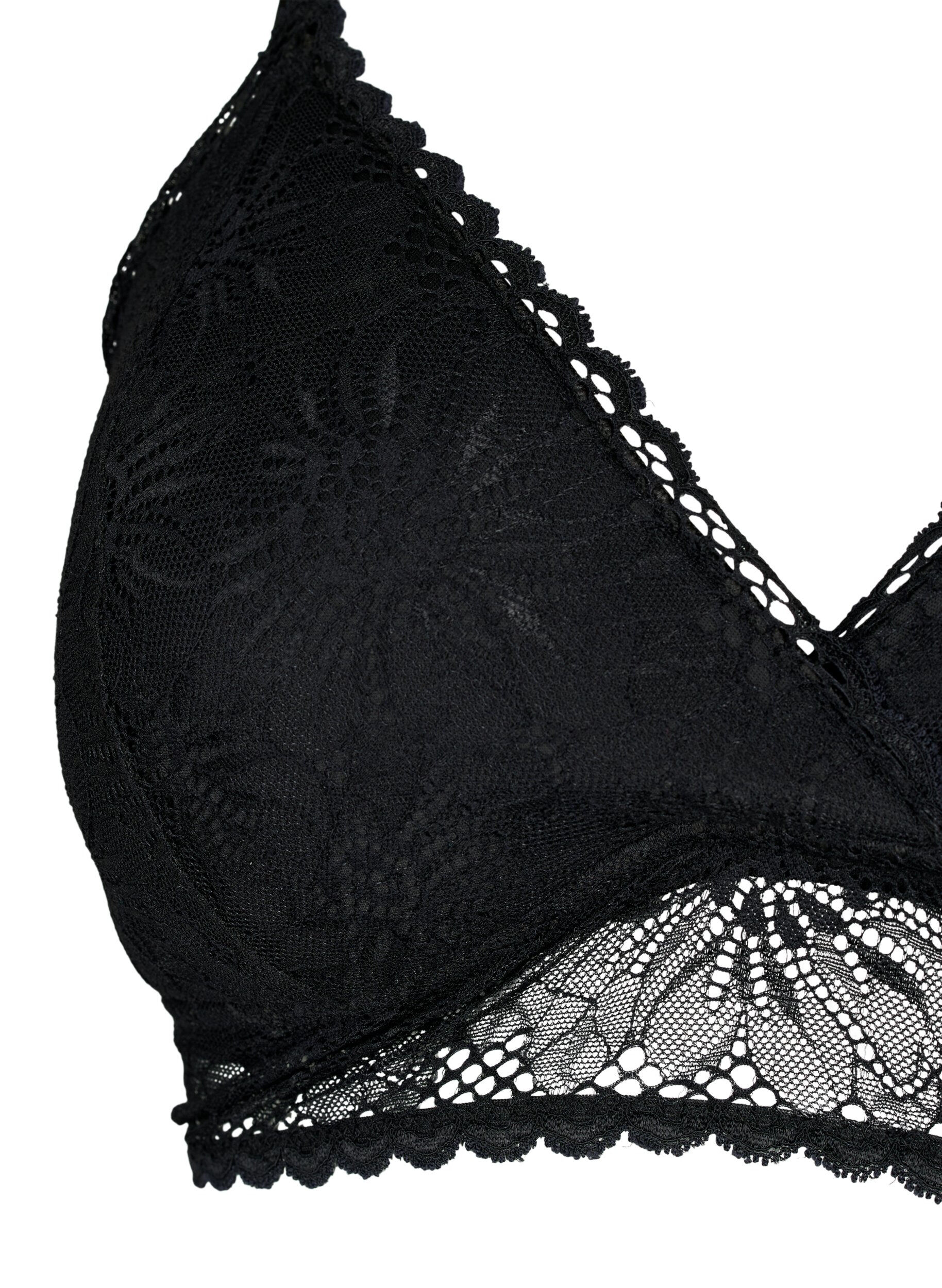 Zizzi Blonde bralette med rygdetalje, Black, Packshot image number 2