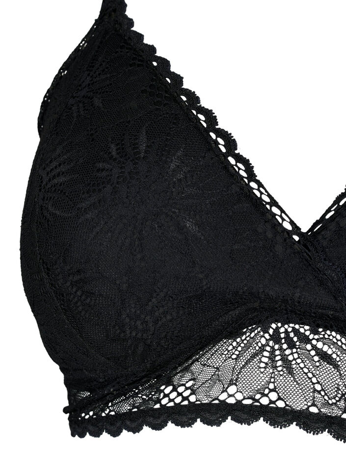 Blonde bralette med rygdetalje, Black, Packshot image number 2