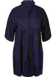 Kjole med 3/4 ærmer i lyocell (TENCEL™), Black