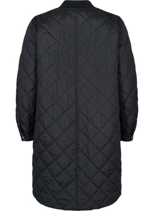 Quiltet jakke med lommer og slids, Black, Packshot image number 1