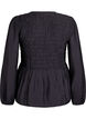Bluse med smock og lange &aelig;rmer, Sort, Packshot image number 1