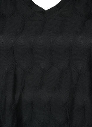 FLASH - Langærmet bluse med struktur, Black, Packshot image number 2