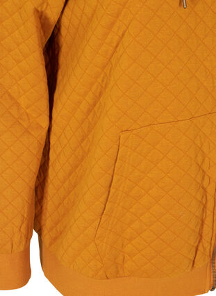 Sweat cardigan med hætte og lynlås, Buckthorn Brown, Packshot image number 3